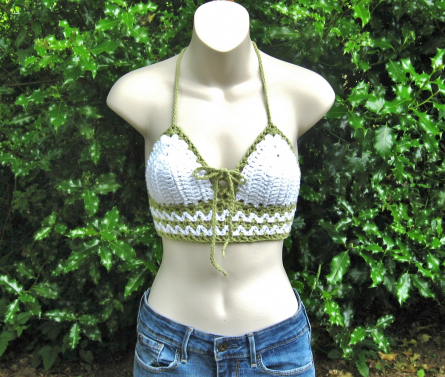 Green/White Halter Top $24.00 Clearance