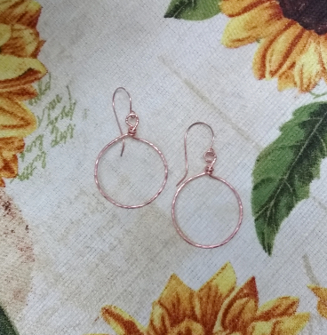 1" Copper Hoop Earrings $12.00