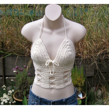 Cream Halter Top   $36.00 Available to Order