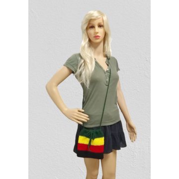 Rasta Colored Crossbody Crochet Purse