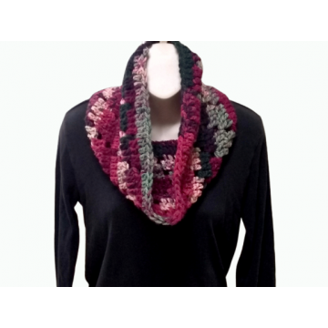 Green and Burgundy Cowl   $18.00