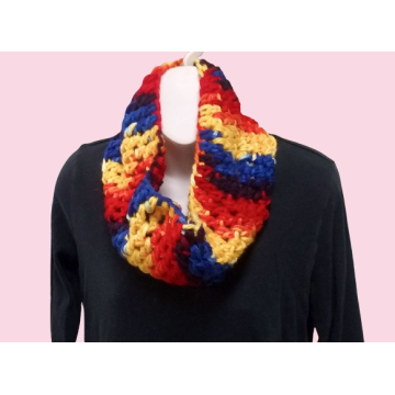 Chunky Rainbow Crochet Cowl