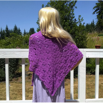 Medium Purple Butterfly Triangle Crochet Shawl
