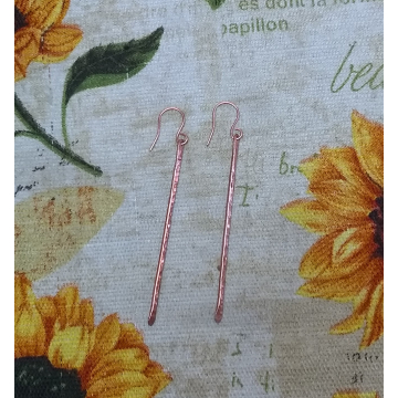 Skinny Paddle Earrings 2 3/4" long without wire $11.00