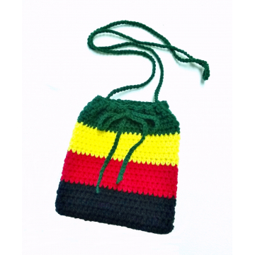 Rasta Colored Crossbody Crochet Purse
