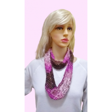 Pink and Brown Skinny Infinity Scarf   $15.00